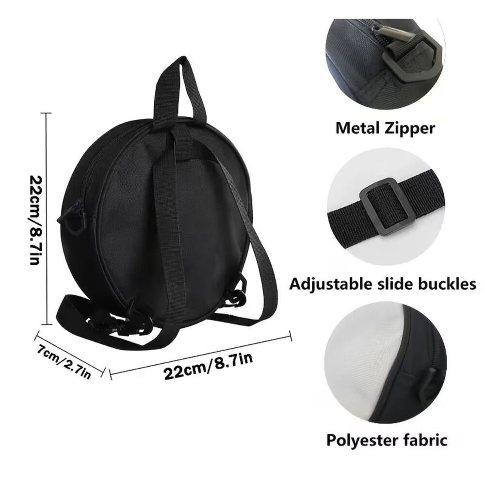 Halloween Pumpkin Ghost Round Canvas Crossbody Backpack Bag Adjustable Strap - Picture 3 of 3